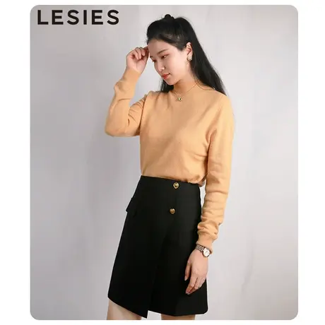 【100%羊毛】蓝色倾情2023秋冬季女装羊毛衫收腰显瘦长袖套头毛衫图片