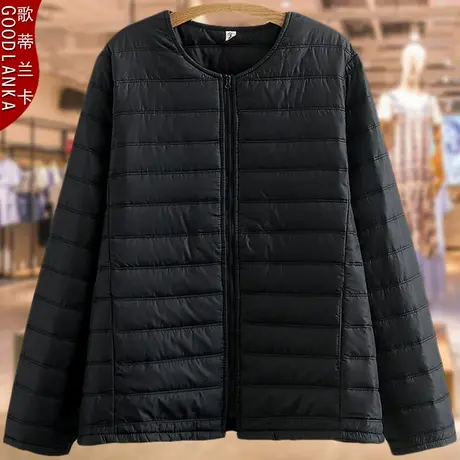 加肥加大码女棉衣中年妈妈洋气小棉袄冬季新款洋气轻薄款棉服外套商品大图