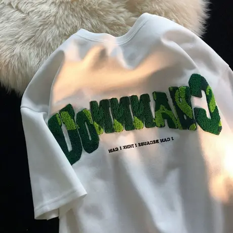 美式复古短袖t恤女2022新款大码半袖宽松韩版bf慵懒风上衣服ins潮商品大图