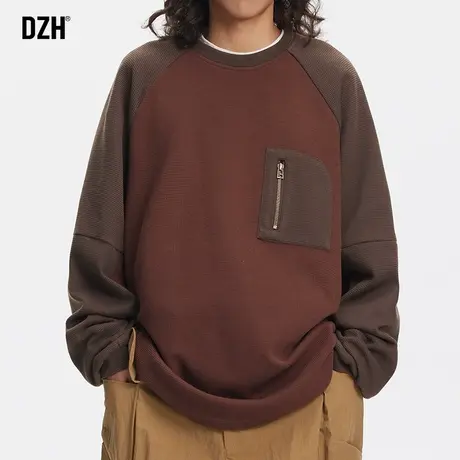 男士圆领卫衣男潮牌长袖上衣男款2024年春季男装高级感内搭打底衫商品大图