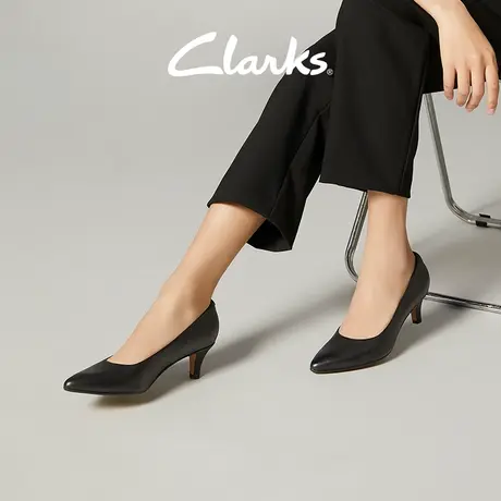 Clarks其乐女鞋玲薇系列春细跟正装高跟鞋猫跟浅口尖头百搭单鞋女商品大图