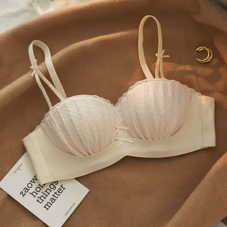 半杯内衣女小胸聚拢无肩带上托防滑文胸不空杯胸罩牌子正品品牌商品大图