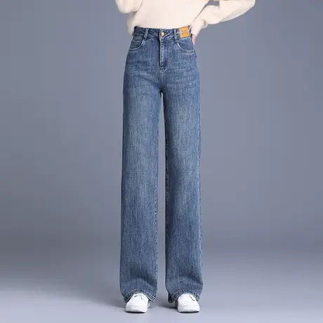 复古高腰牛仔裤女2023秋季新款宽松显瘦休闲阔腿裤时尚百搭长裤子商品大图