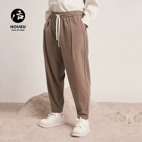 后序休闲裤男宽松小脚系带锥形长裤时尚百搭潮流褶皱运动裤子男商品大图