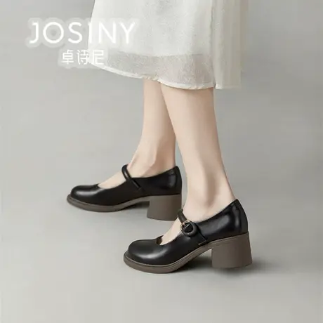 卓诗尼女鞋2024新款春款鞋子玛丽珍一字扣高跟商场同款4J1A11951图片