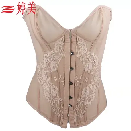 婷美正品宫廷钢骨新娘婚纱晚礼服胸罩无肩带塑身衣托胸收腹图片