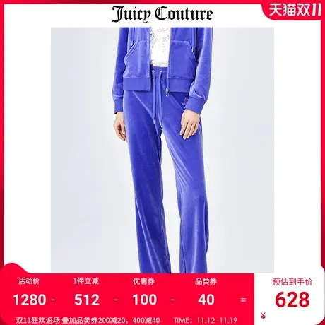 Juicy Couture橘滋天鹅绒长裤女秋冬新款休闲裤时尚直筒阔腿裤女商品大图
