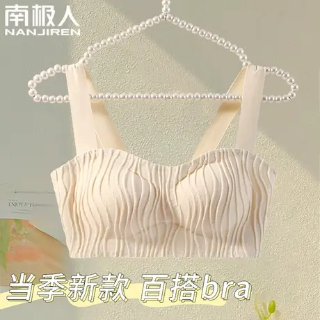 纯欲内衣女士聚拢小胸无钢圈收副乳背心式少女乳胶文胸罩2023新款图片