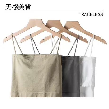 冰丝吊带小背心女内搭防走光带胸垫一体抹胸美背内衣文胸夏季薄款商品大图
