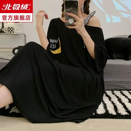 睡裙女夏天2023新款短袖家居服薄款宽松可爱女生夏季可外穿睡衣商品大图
