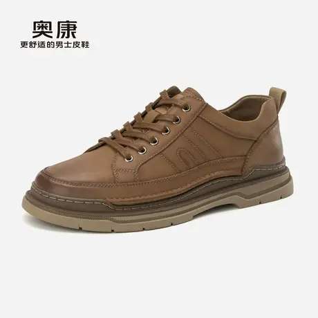 奥康休闲皮鞋男士秋季新款真皮运动皮鞋橡胶软底户外复古男鞋图片