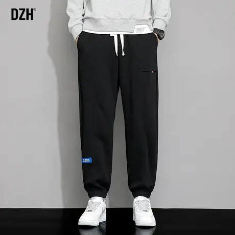 男士黑色休闲裤男春夏款宽松运动裤2023新款美式束脚裤男潮牌潮流商品大图