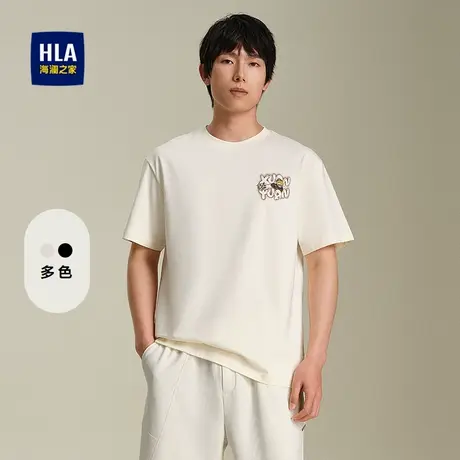 HLA/海澜之家轩辕小将联名短袖T恤2025春夏新款圆领卡通印花短t男商品大图