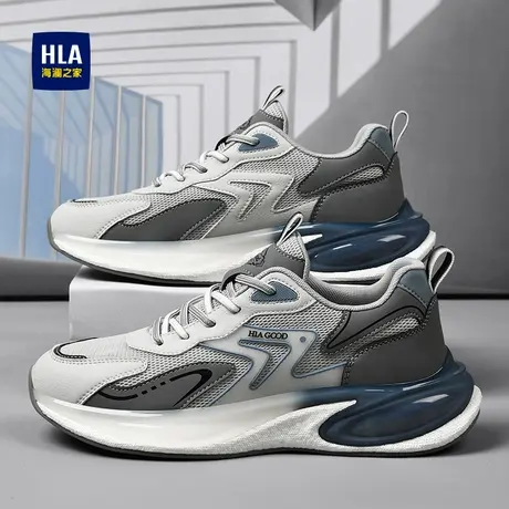 HLA/海澜之家男鞋新款夏季潮流拼接舒适网面增高运动鞋跑步休闲鞋商品大图