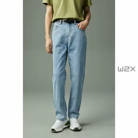 w2x春秋款复古水洗牛仔裤男直筒锥形裤时尚休闲长裤子百搭男裤潮商品大图