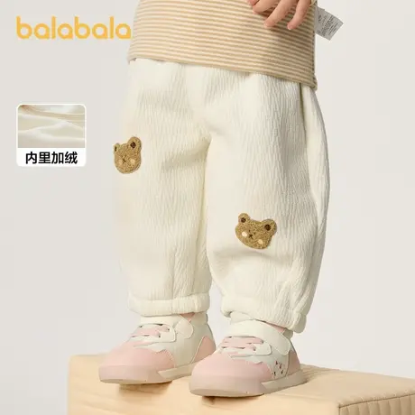 巴拉巴拉长裤男女婴童秋冬新款宝宝加绒裤宽松休闲裤可爱保暖裤子图片