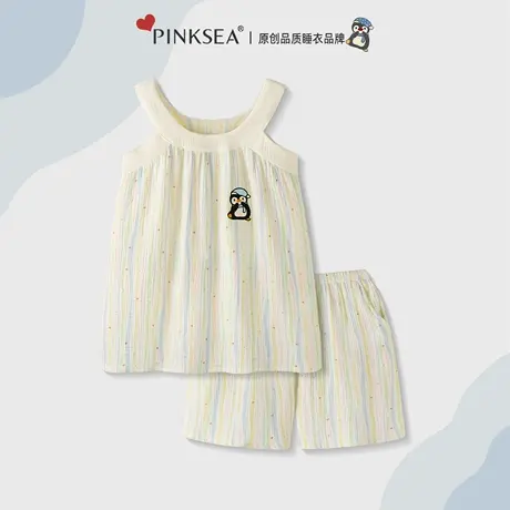 Pinksea纯棉纱布吊带睡衣女款夏季带内衬夏天短裤家居服2025新款商品大图