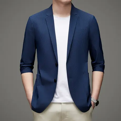 2023夏季薄款防晒西服男上衣冰丝春夏休闲小西装单西外套单件超薄商品大图