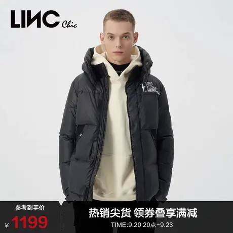 LINCCHIC金羽杰羽绒服男女同款无性别皮质感短款羽绒服N22802203N商品大图