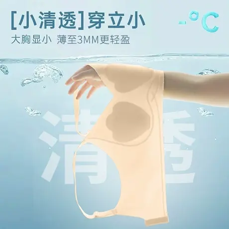 猫人小凉风无痕内衣女夏薄款大胸显小透气收副乳防下垂无钢圈文胸商品大图