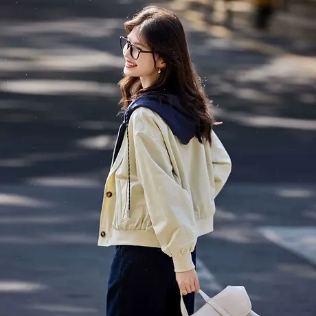 时尚气质休闲风假两件套外套女士2025年春季新品百搭通勤显瘦上衣商品大图