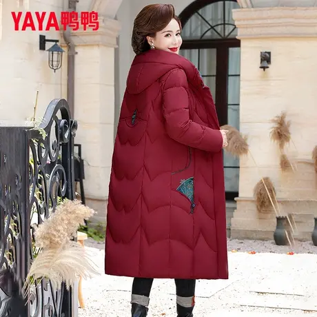 鸭鸭妈妈冬装羽绒服女中长款大码中老年人外套喜婆婆婚宴装礼服QC商品大图