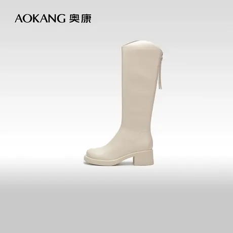 【门店发货】奥康女鞋 冬季新款长筒时装靴女士休闲时尚靴子增高商品大图