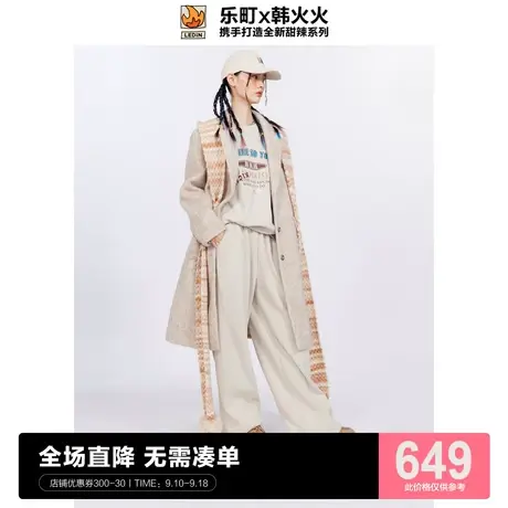 【韩火火联名】乐町长款西装呢大衣2022秋冬新款女外套C5AAC4I04图片