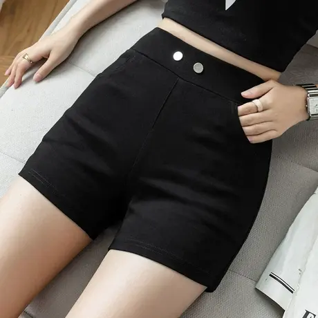 黑色短裤女西装弹力外穿紧身包臀网红春夏打底显瘦高腰辣妹热裤潮商品大图