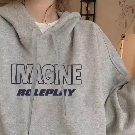 2024新款连帽卫衣女秋冬加绒加厚宽松韩版学生百搭上衣薄款外套潮图片