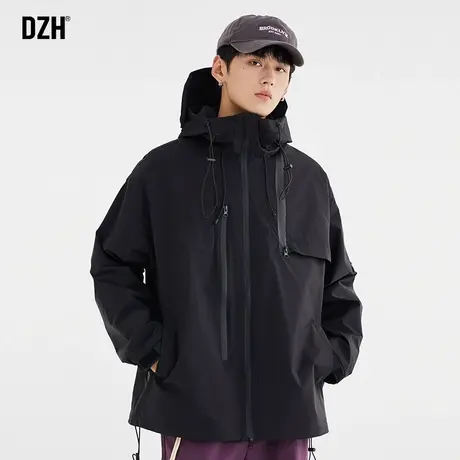 男士户外防风冲锋衣男款秋季休闲连帽外套潮高级感工装夹克登山服商品大图