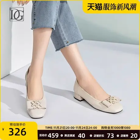 【商场同款】头层牛皮浅口通勤单鞋女低跟2024新款舒适真皮妈妈鞋图片