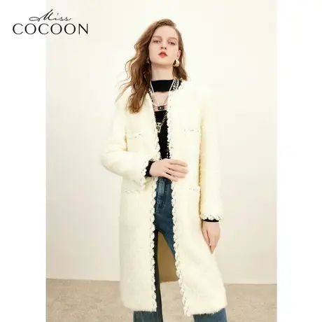 missCOCOON静奢风小香风羊毛双面呢大衣女2023秋季新款毛呢外套冬商品大图