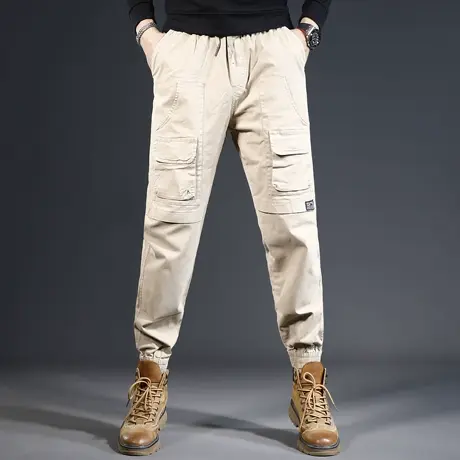 美式工装裤子男士秋冬款宽松长裤复古重磅束脚休闲裤男2023新款商品大图