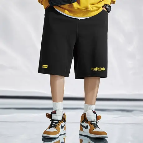 Nuthink国潮潮流oversize运动短裤男潮高街潮牌加肥加大五分裤夏商品大图