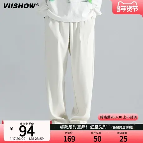 VIISHOW美式高街束脚卫裤男2024年春季显腿长休闲长裤运动长裤子商品大图