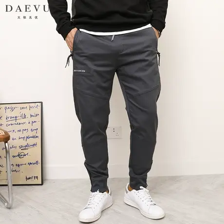 DAEVU秋新款大号潮胖子工装机能风束脚加肥加大码男士休闲裤长裤商品大图