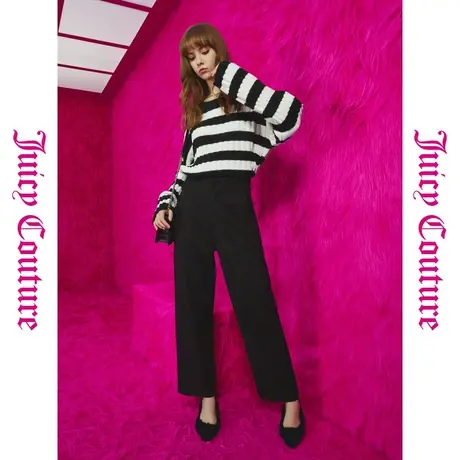 Juicy Couture橘滋秋女女装年新款经典低调刺绣直筒女休闲裤商品大图