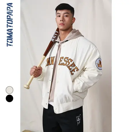 TOMATOPAPA秋季新款棒球衣个性基础美式潮流百搭夹克少年情侣外套商品大图