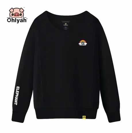 Ohlyah卫衣2023新款女装春秋宽松韩版纯棉上衣潮ins学生班服定制商品大图