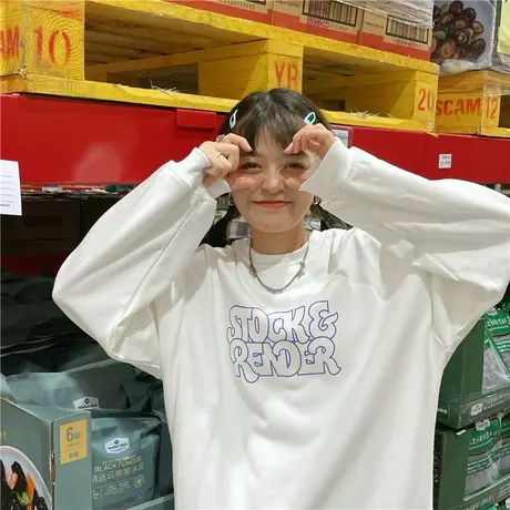 早秋新款韩版宽松oversize字母百搭盐系慵懒风套头圆领卫衣女ins图片