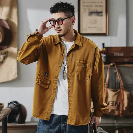 Modi Nick/摩帝尼克男士衬衫外套宽松纯棉日系休闲工装外套男上衣商品大图