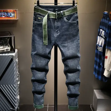 牛仔裤男士直筒宽松长裤子韩版潮流秋季新款休闲裤男修身小脚男裤商品大图