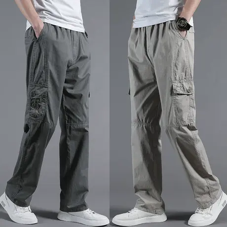 男士秋季裤子工装裤男款宽松大码直筒男式休闲裤春秋款中老年男裤商品大图