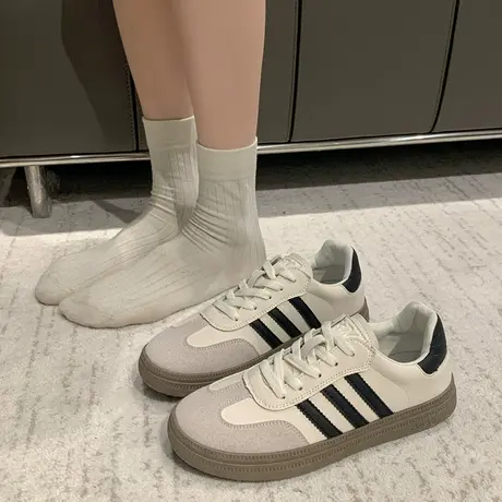 复古德训鞋女2023新款春秋经典阿甘鞋百搭小白鞋平底运动休闲板鞋商品大图