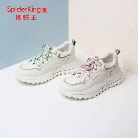 SPIDER KING/蜘蛛王德训鞋真皮2023秋商场新款女板鞋百搭休闲潮流图片