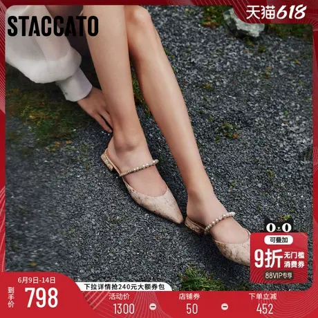 思加图2025新款琉光鞋仙女鞋复古穆勒拖鞋平底凉拖鞋EA406AH5商品大图