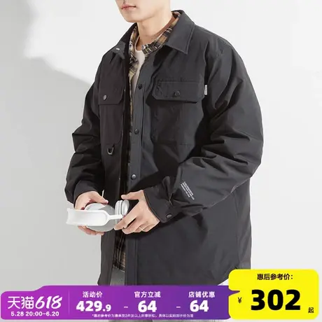 唐狮2024冬季新款轻薄羽绒服男装翻领韩版短款夹克衬衫领保暖外套商品大图