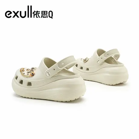 exull/依思Q泡芙洞洞鞋女夏外穿厚底增高防滑沙滩鞋包头凉拖鞋女商品大图