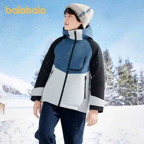 巴拉巴拉儿童羽绒服男童2025新款冬装中长款羽绒服中大童保暖外套商品大图